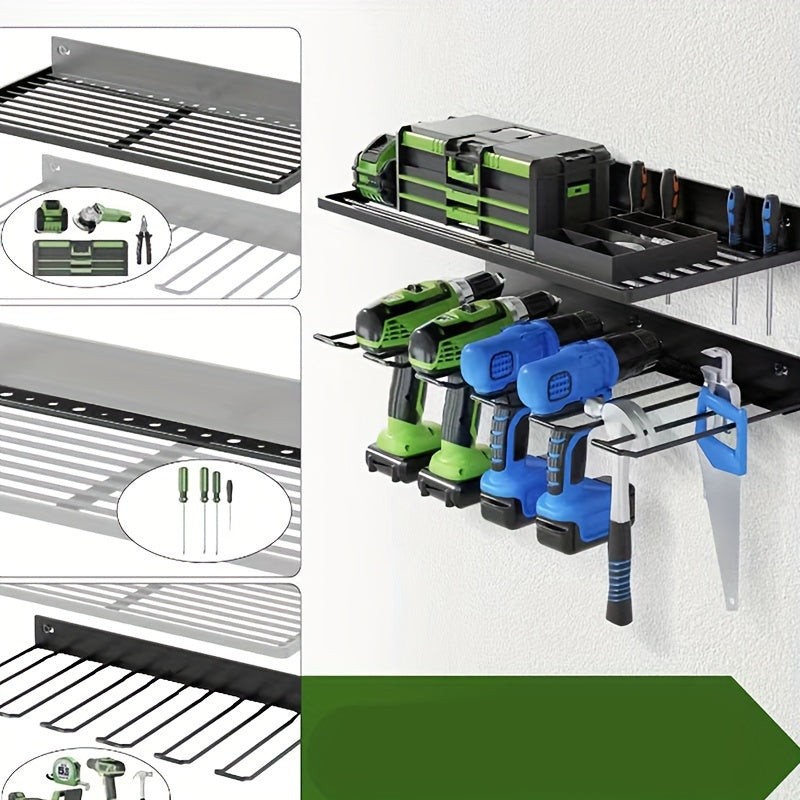 Wall Mounted Metal Tool Storage Shelf