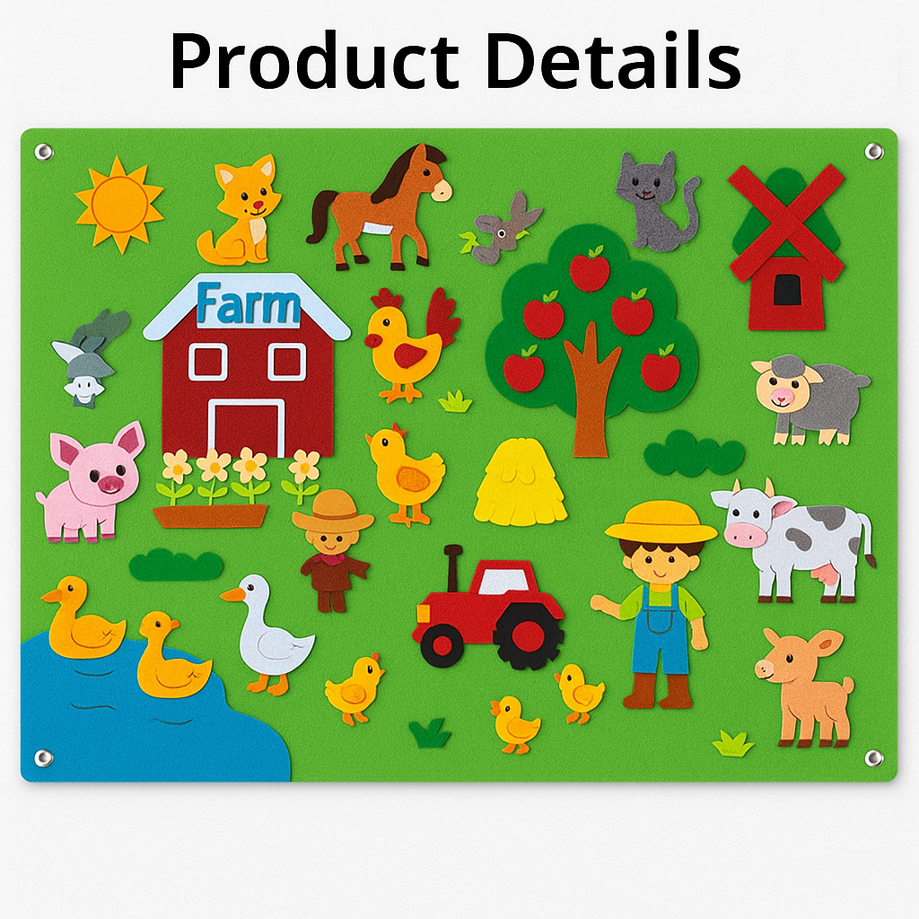 Wall Art Felt Board Zoo Learning Toy