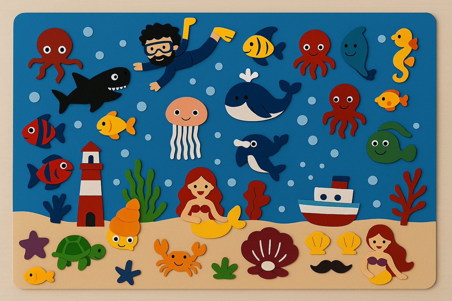 Wall Art Felt Board Zoo Learning Toy