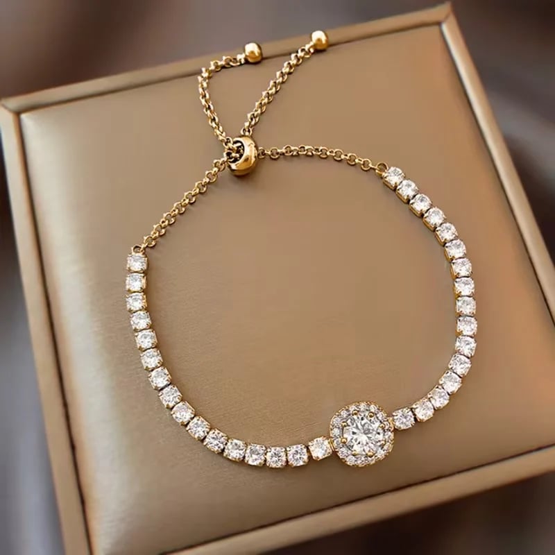 Moissanite Bracelet - Comes in a beautiful gift box - Adjustable length