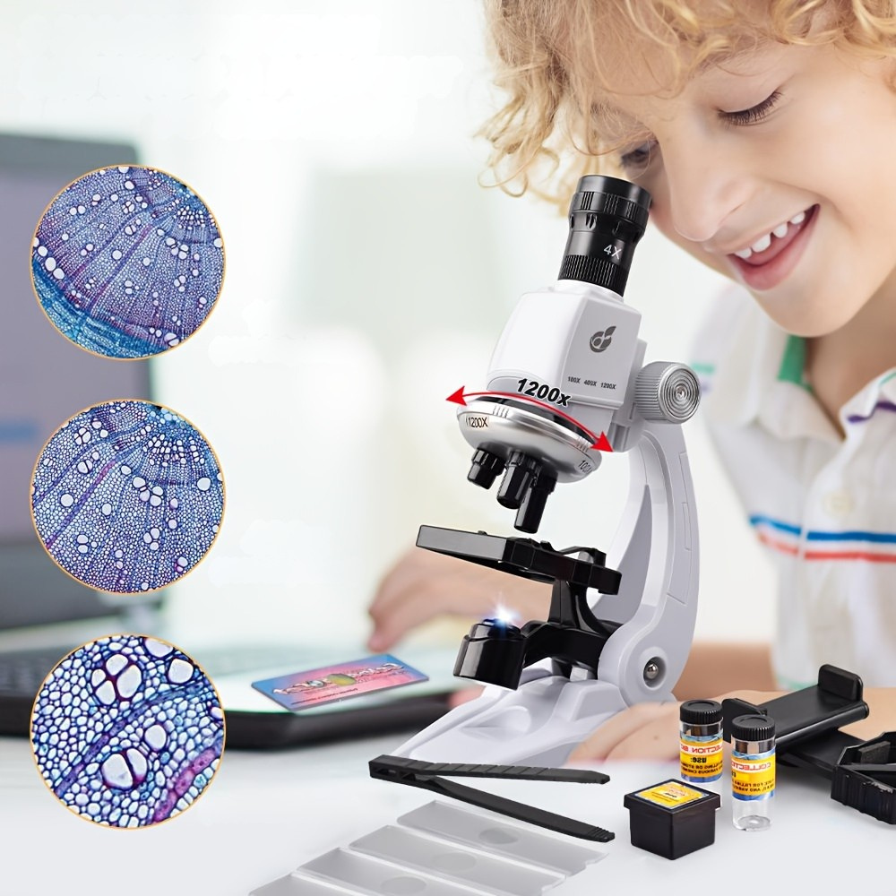 Microscope Kit Kids Plastic Educational Toy
