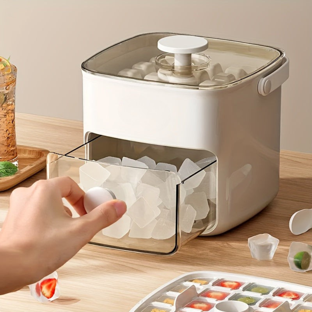 Ice Cube Tray with Large Storage Drawer