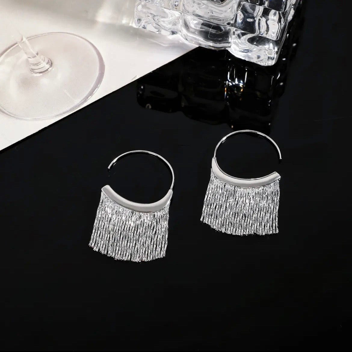 Scalloped Tassel Earrings
