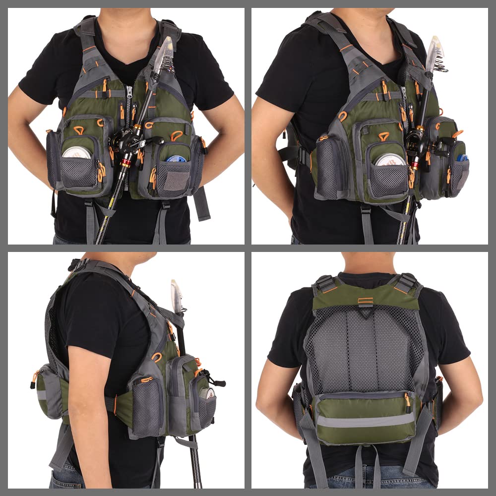 Fishing Life Vest with Multiple Storage Pockets