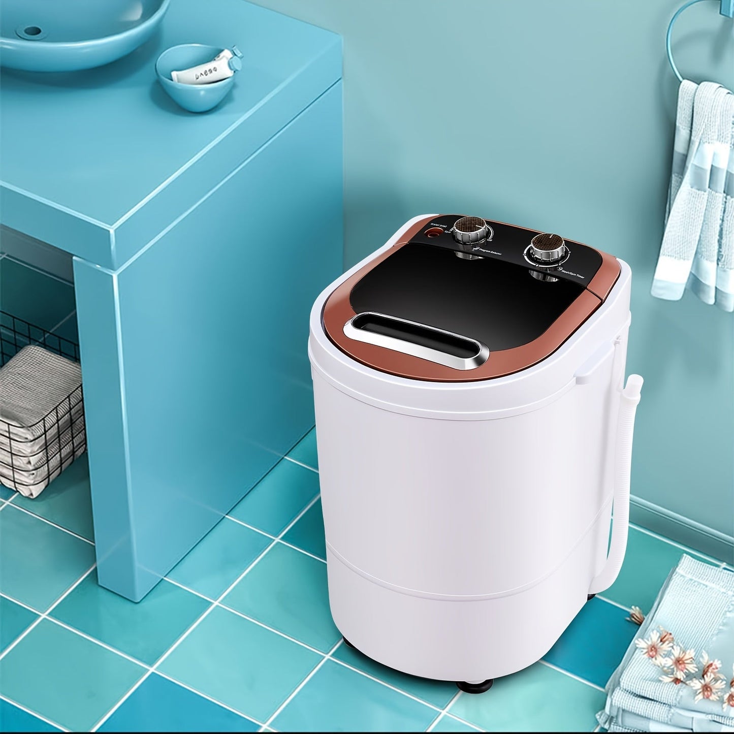 Washing Machine with Spin Dryer for Small Spaces