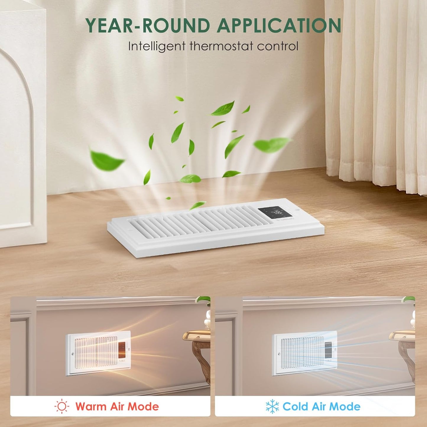 Floor Vent Fan Booster with Remote Control