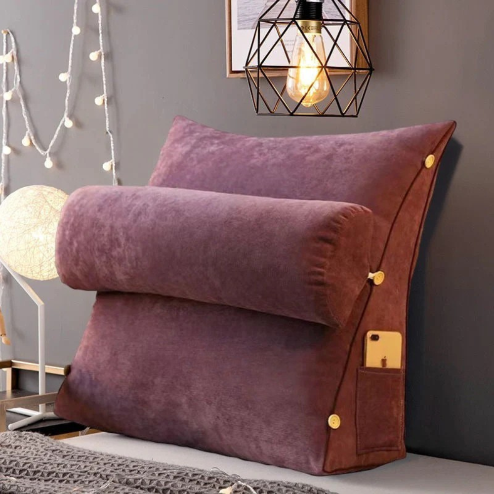 Back Support Cushion with Removable Neck Roll