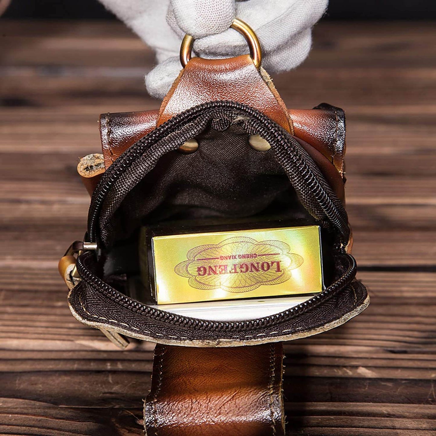 Leather Belt Bag with Secure Zip Pockets