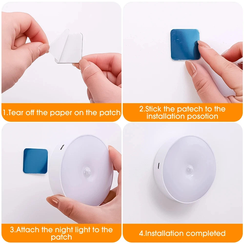 Rechargeable Motion Sensor LED Night Light – USB Lamp for Bedroom, Kitchen, Stairs & Closet