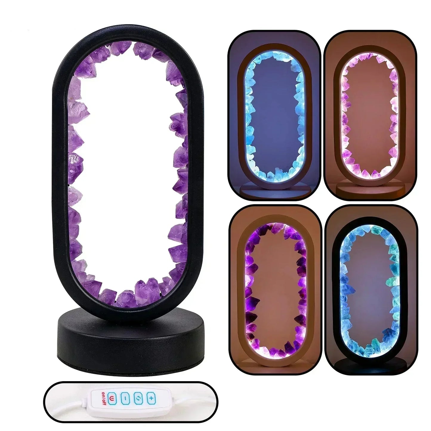 Table lamp with crystal ambient light design
