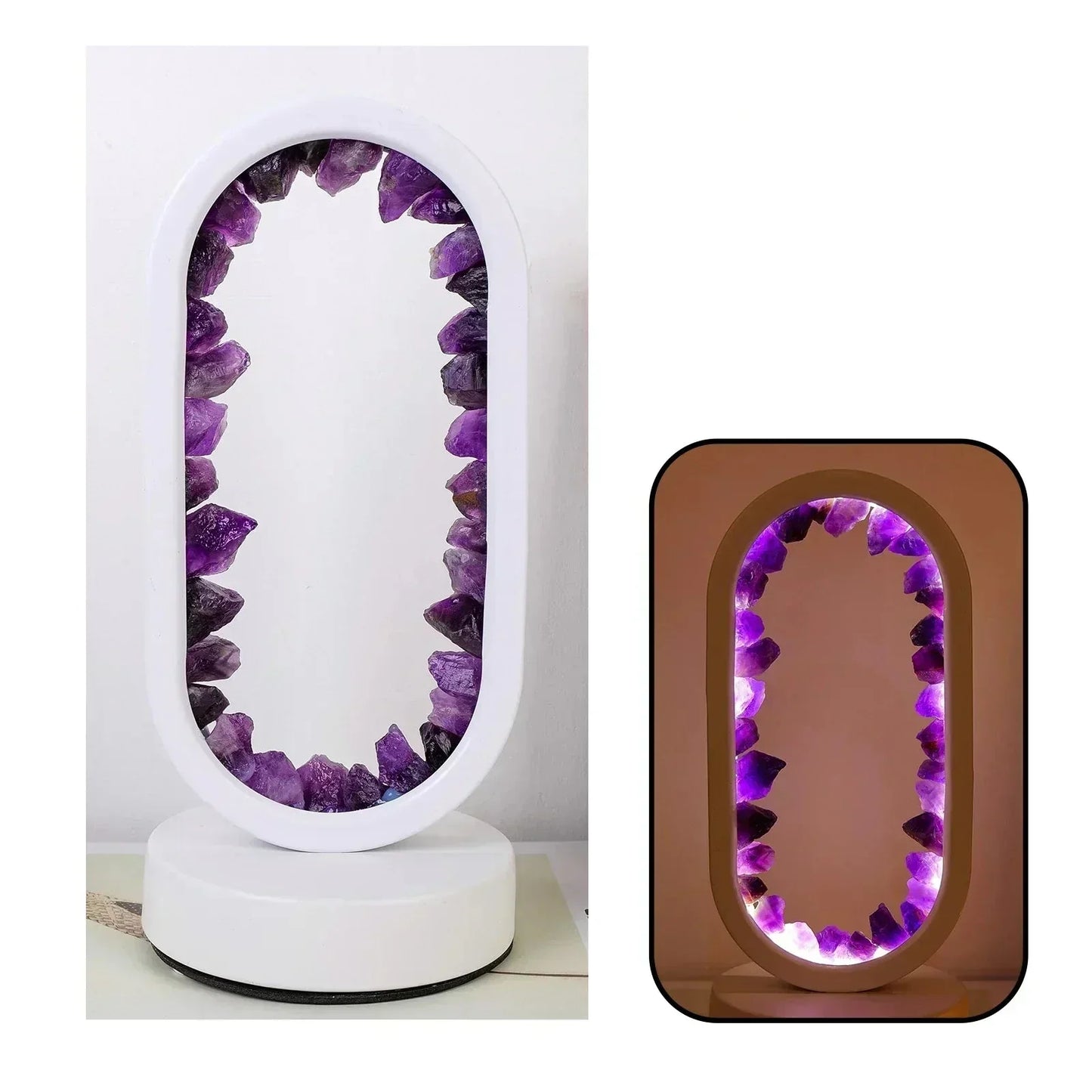Table lamp with crystal ambient light design