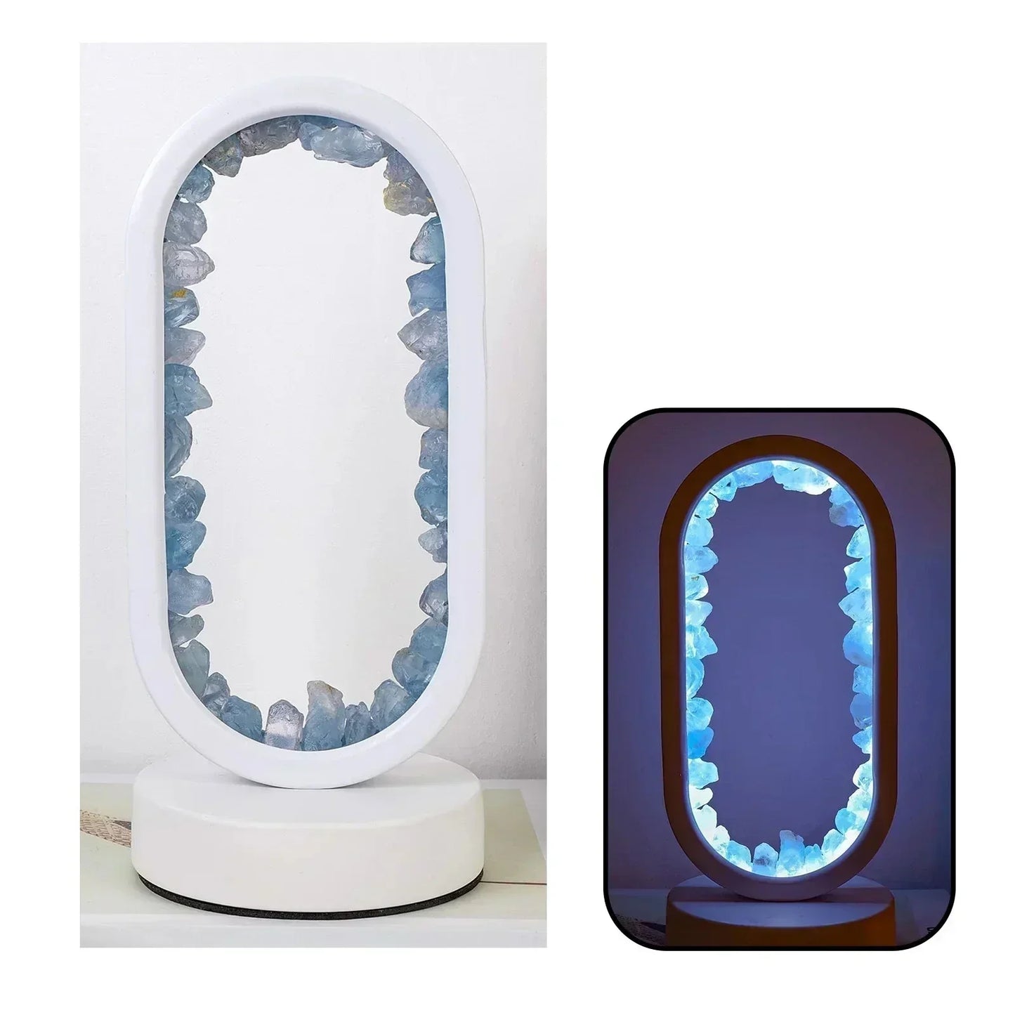 Table lamp with crystal ambient light design