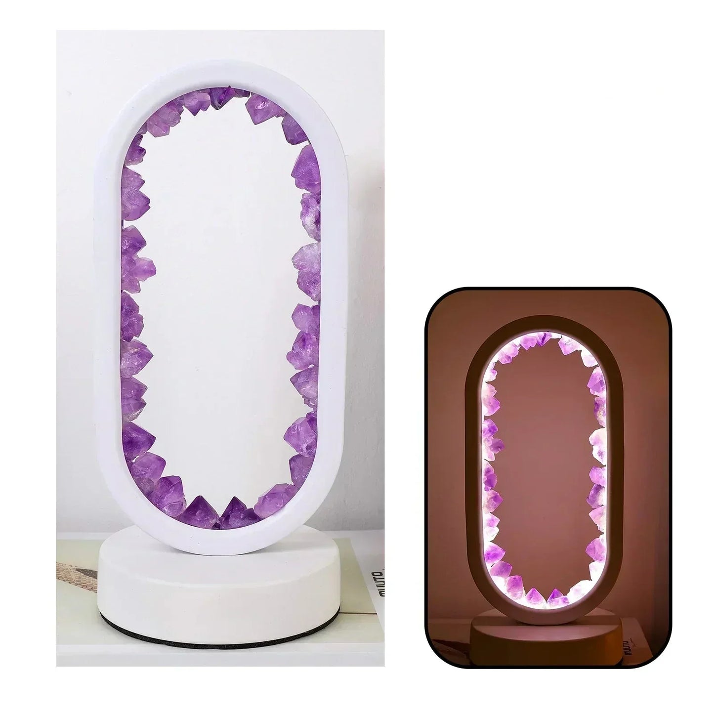 Table lamp with crystal ambient light design