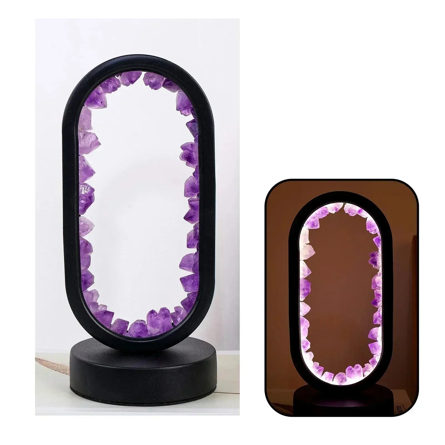 Table lamp with crystal ambient light design