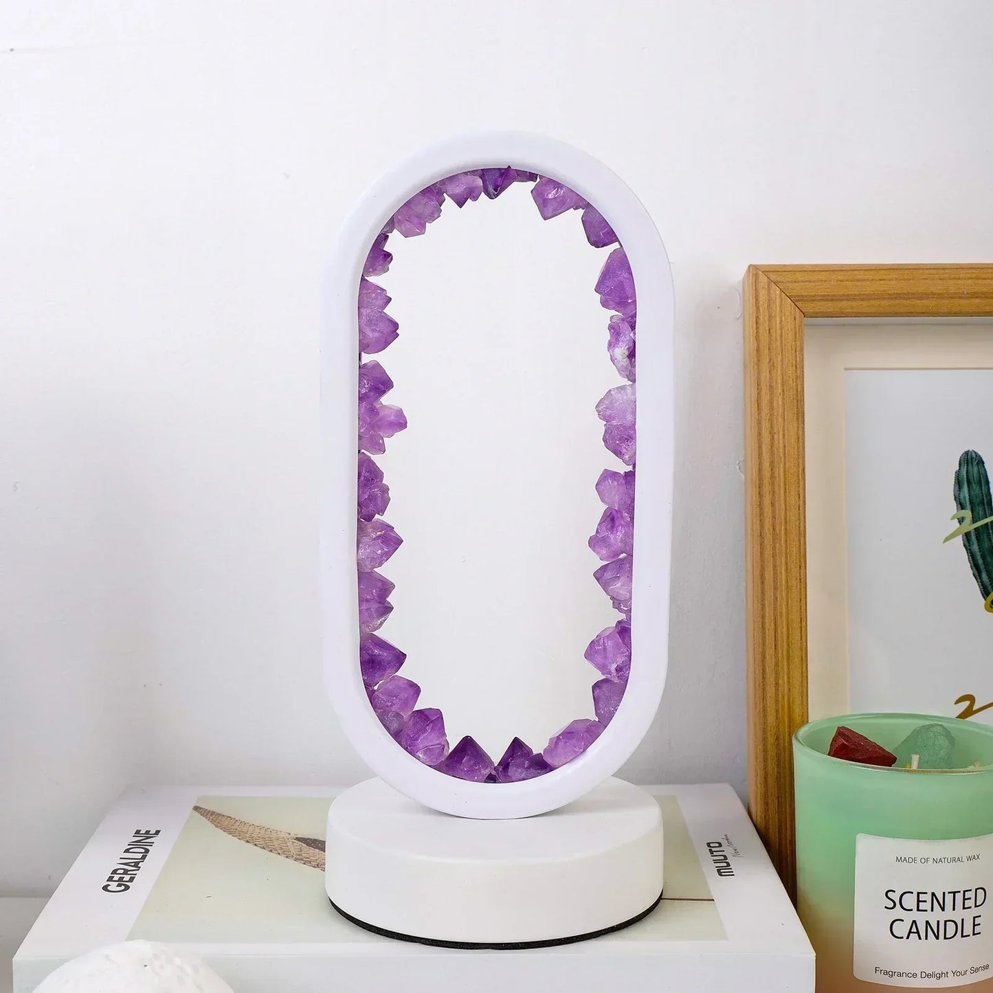 Table lamp with crystal ambient light design