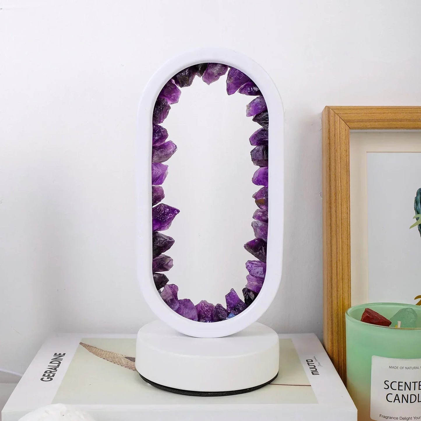 Table lamp with crystal ambient light design