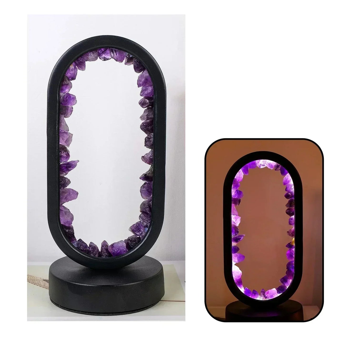Table lamp with crystal ambient light design