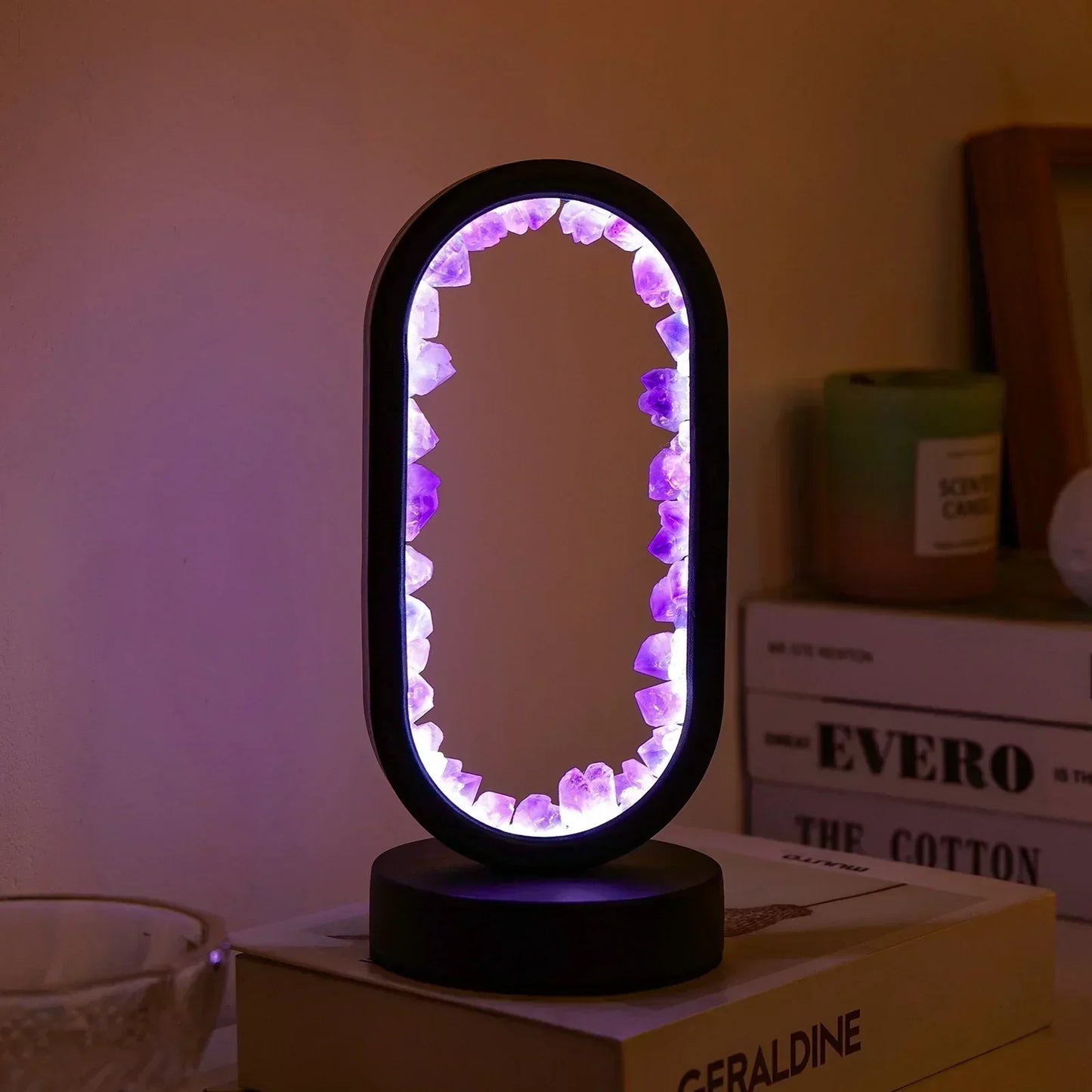 Table lamp with crystal ambient light design