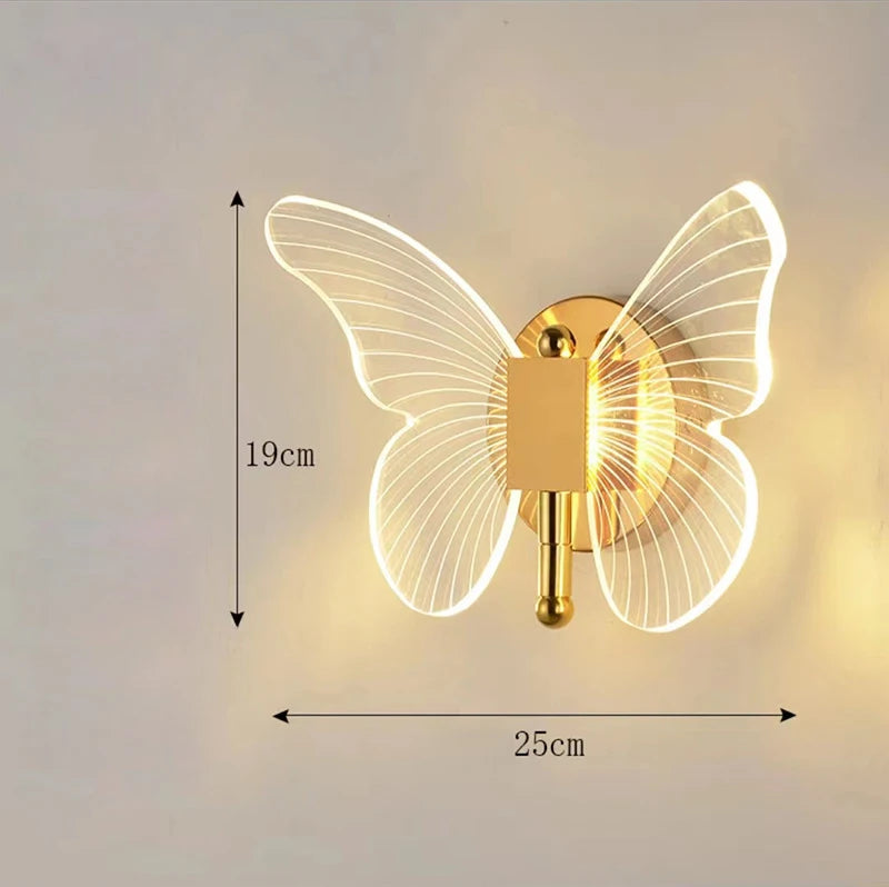Luxury Gold Butterfly Wall Light – Modern LED Lamp for Bedroom, Living Room & Home Décor
