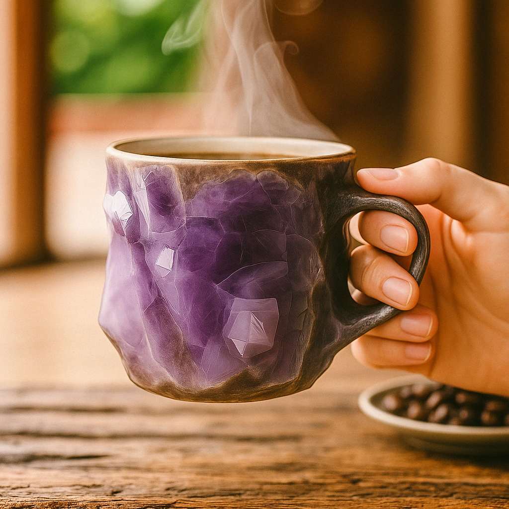 Coffee Mug with Natural Crystal Stone Look