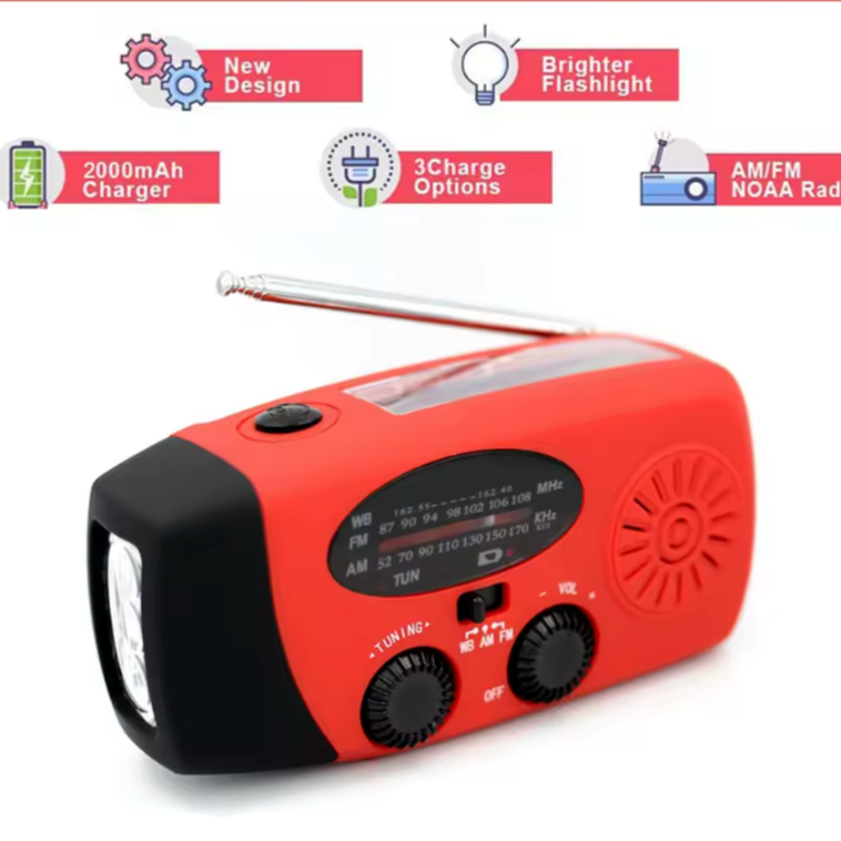 Emergency Radio | Solar Hand Crank Power Hub for Camping