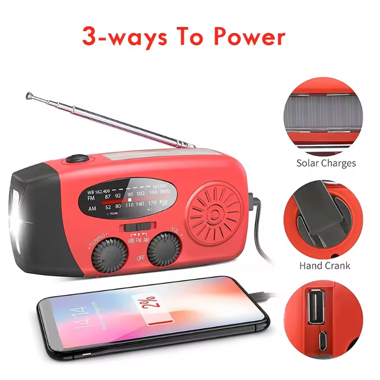 Emergency Radio | Solar Hand Crank Power Hub for Camping