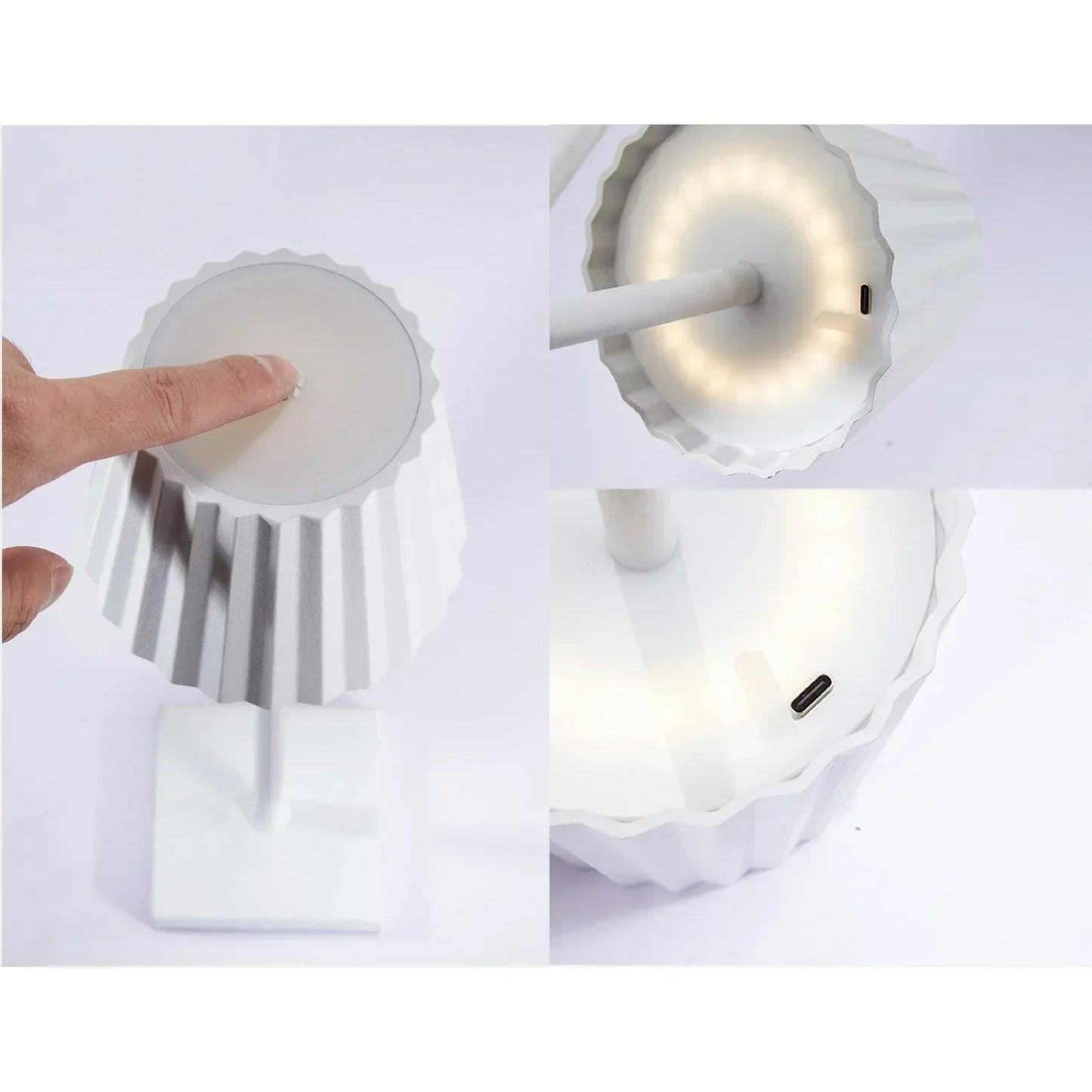 Wireless Table Lamp | Touch Control & USB Charging for Living Room