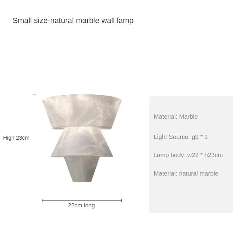 LuxeStone - Elegant Marble Wall Lamp Crafted from Natural Stone for a Modern Aesthetic