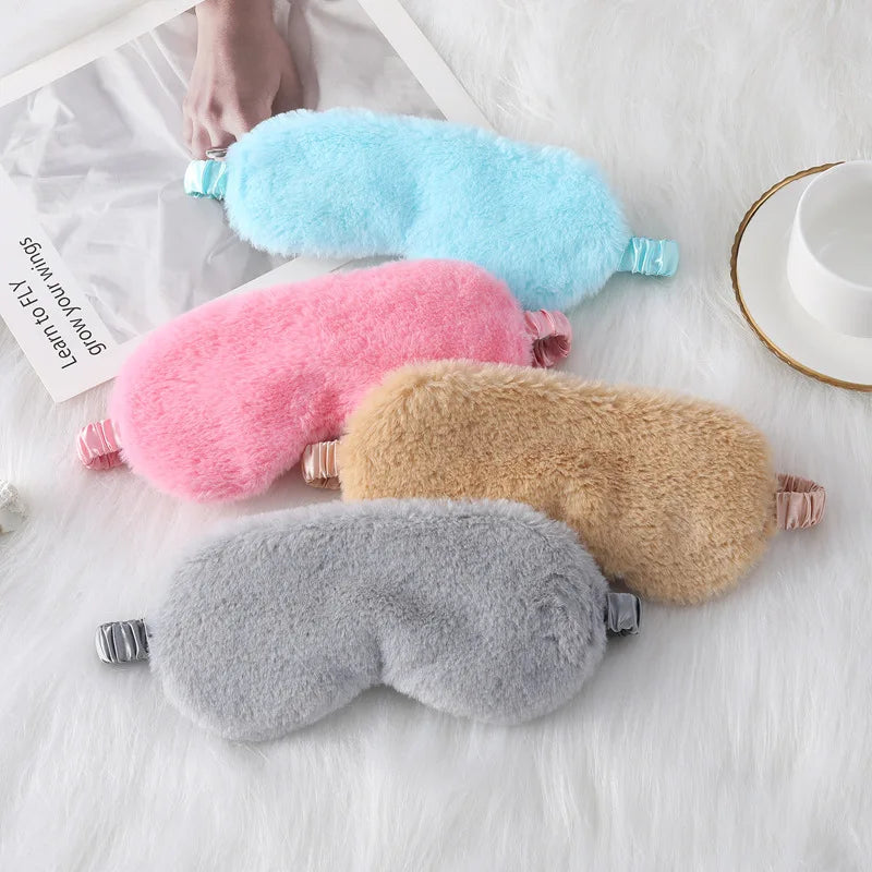 Plush Sleep Mask with Adjustable Strap