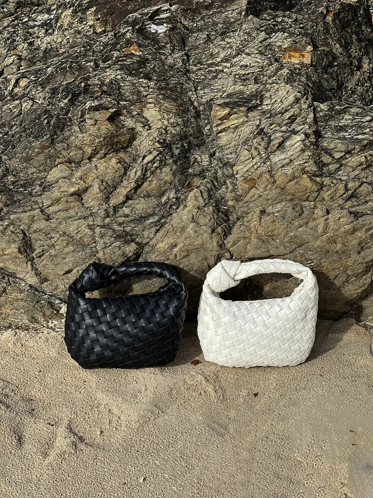 Handbag Vegan Leather Woven Shoulder Bag