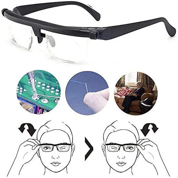 Reading Glasses Adjustable Focus Polycarbonate Frame