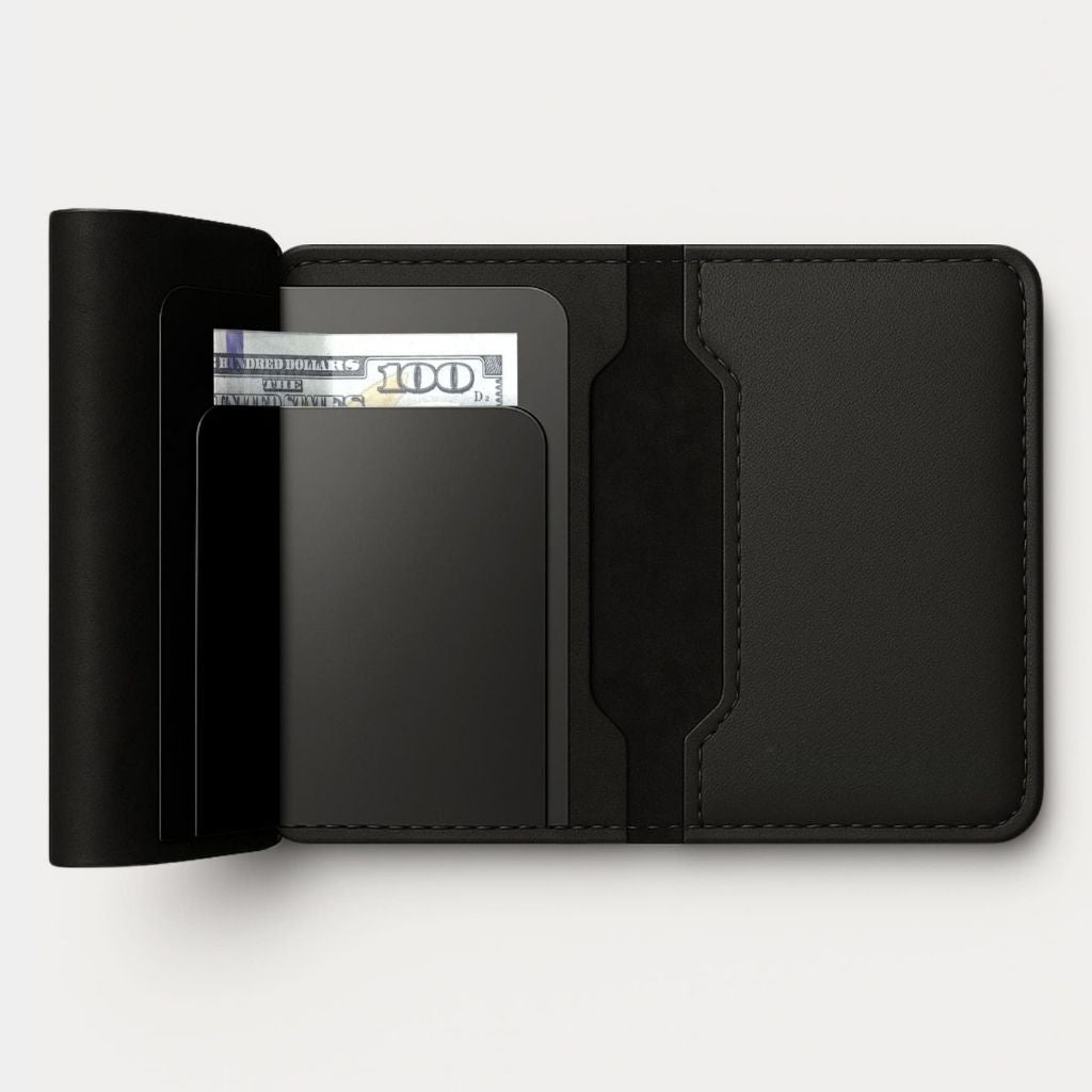 Leather Wallet with AirTag and RFID Blocker