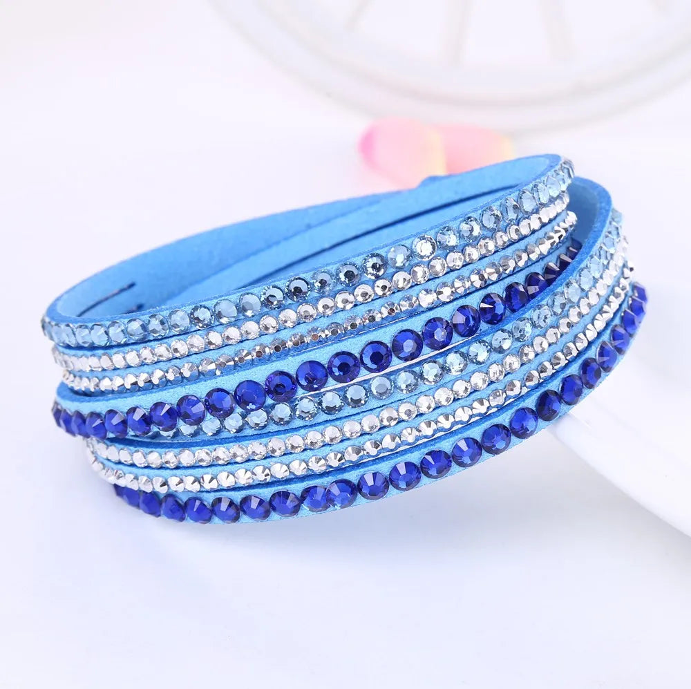 Bracelet for Women Black Crystal Wrap Design