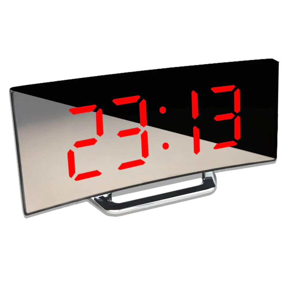 LED Digital Alarm Clock with Curved Display
