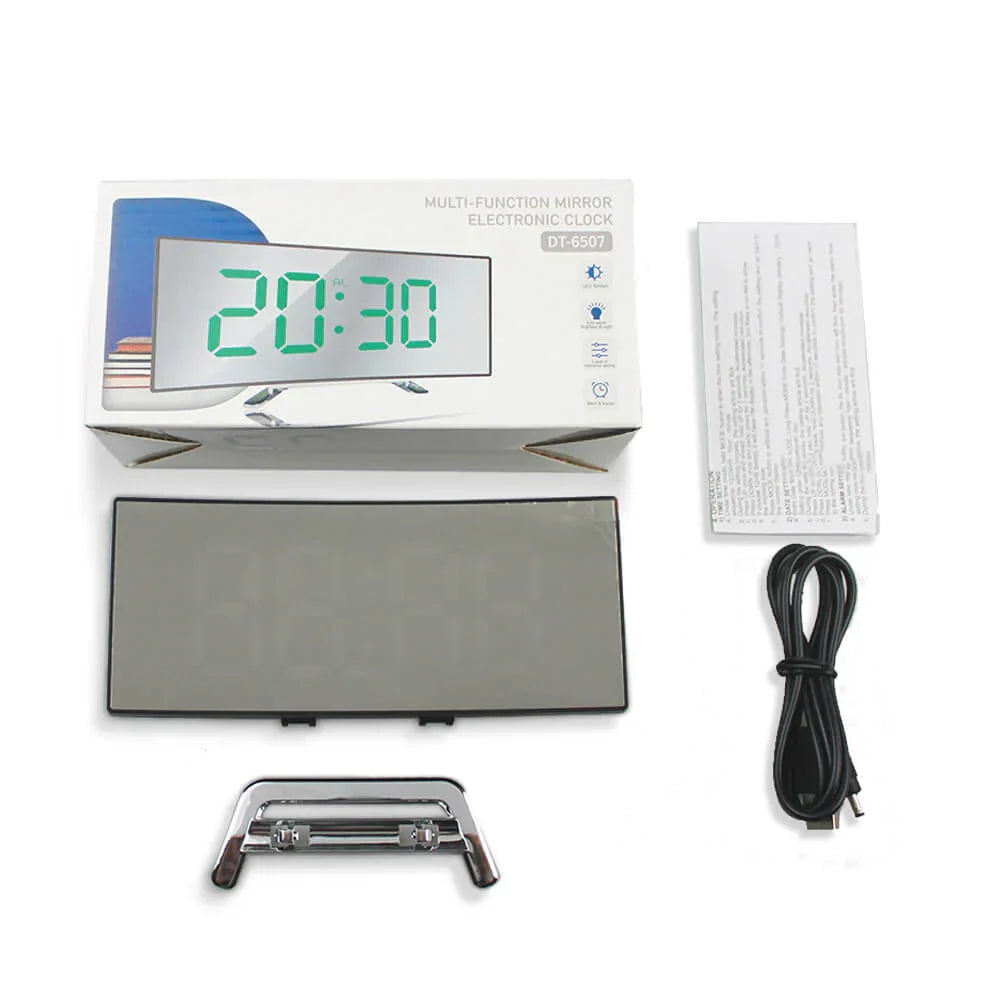 LED Digital Alarm Clock with Curved Display
