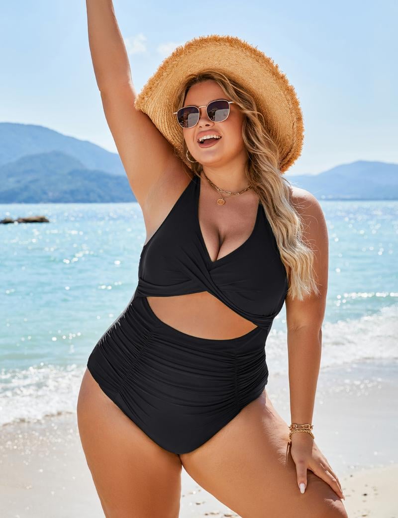 Swimsuit One Piece Tummy Control Cut Out