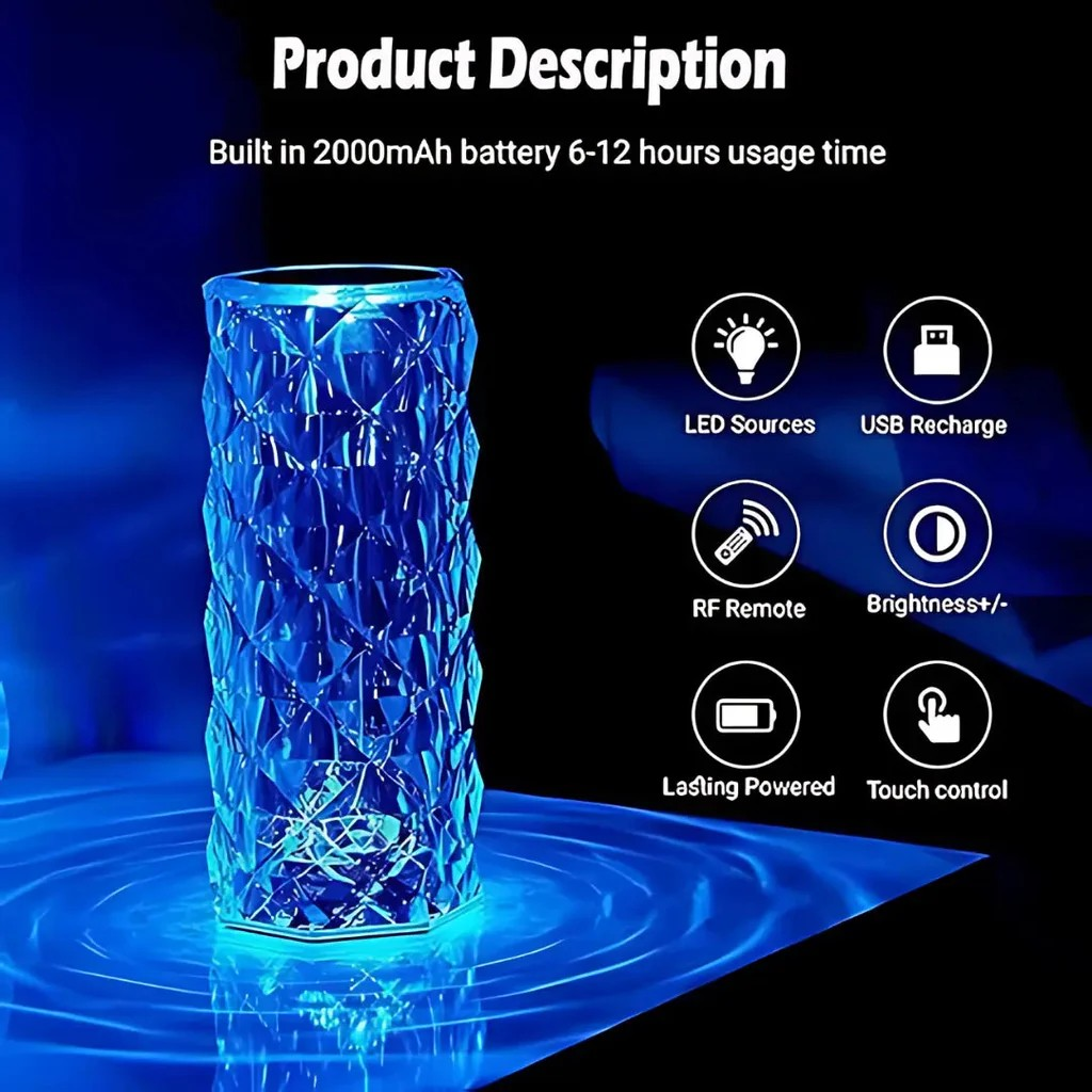 Touch Lamp | 16 RGB Color Modes for Ultimate Ambiance