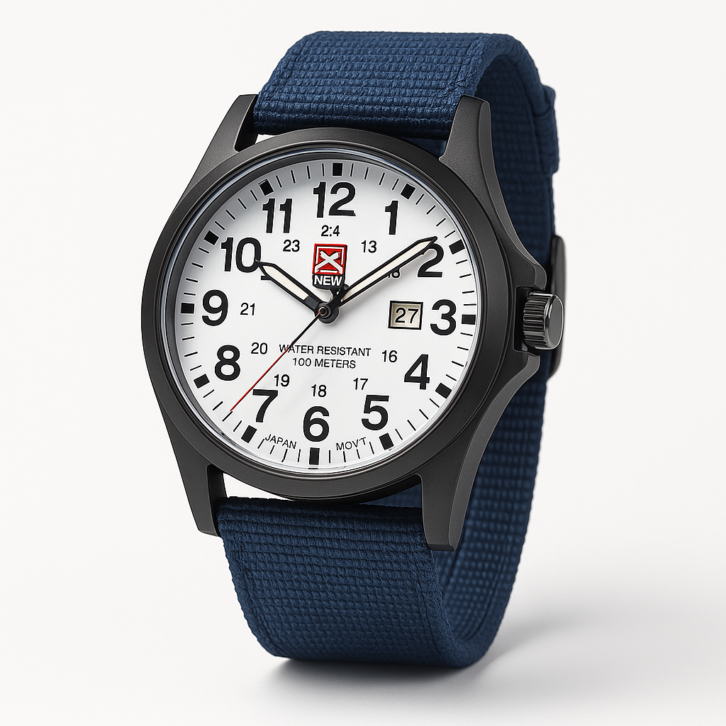 Men’s Military Style Waterproof Canvas Watch