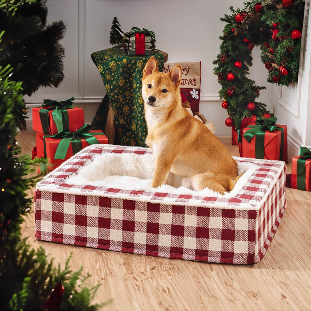 Dog Bed with Foam Support and Plush Lining