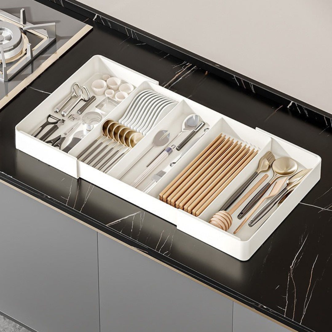Kitchen Drawer Organizer with Adjustable Compartments