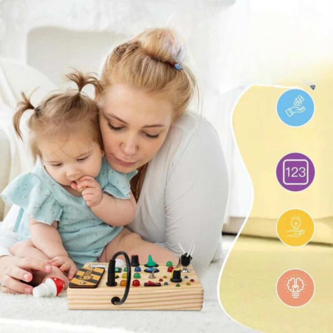 Montessori Busy Board with Lights and Switches