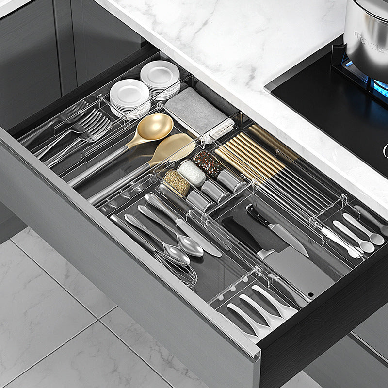Kitchen Drawer Organizer with Adjustable Compartments