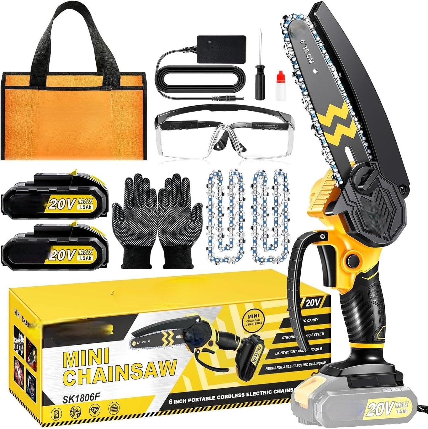 Electric Chainsaw Cordless Lightweight for Pruning