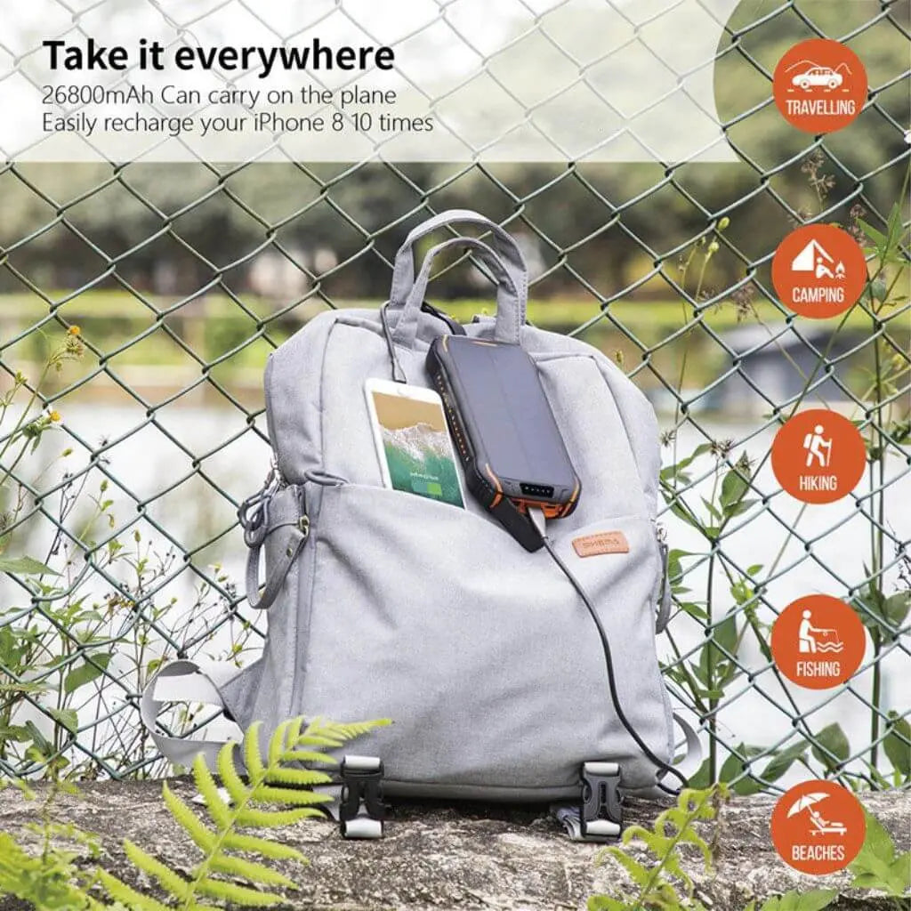 Power Bank Solar Fast Charging Outdoor Waterproof