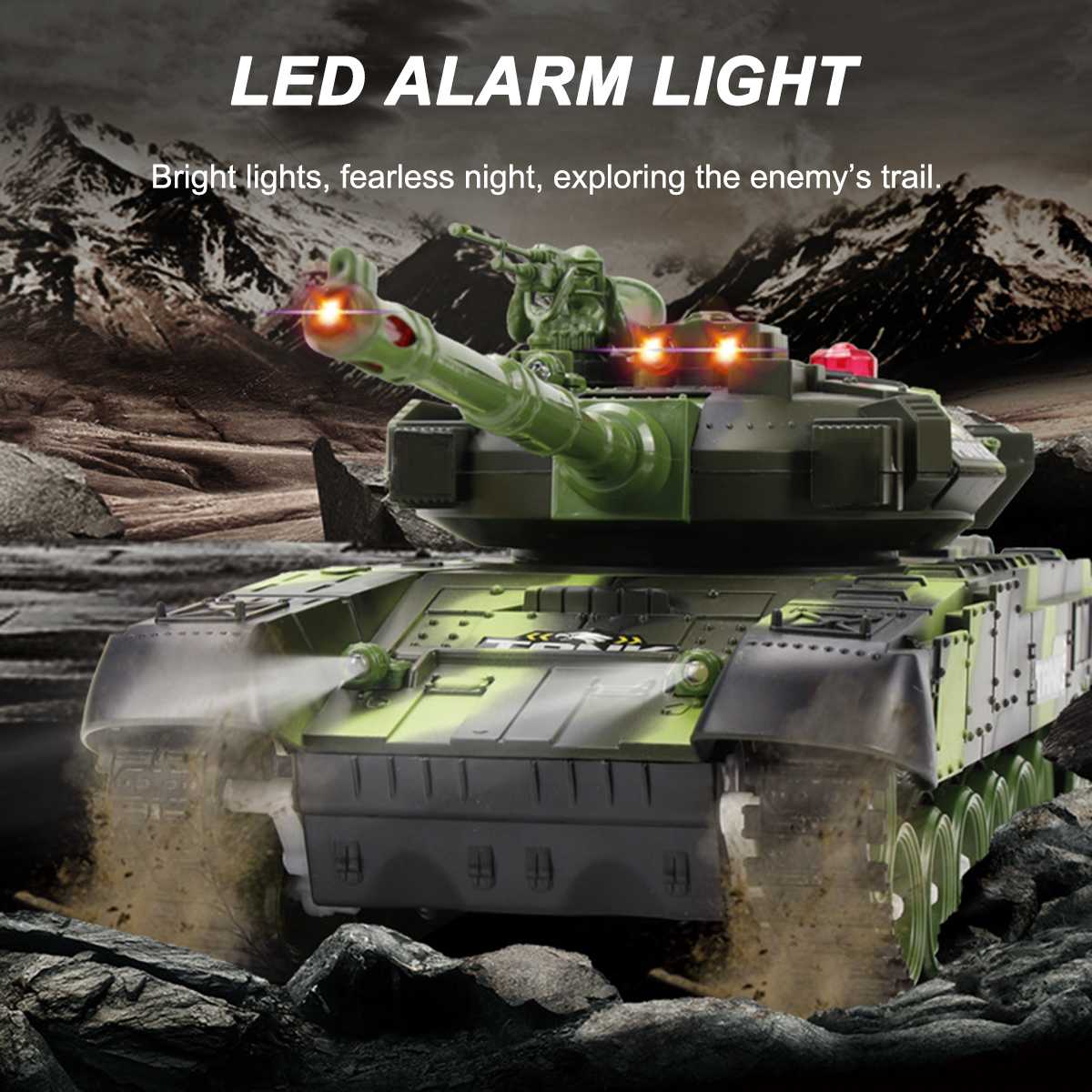 Remote Control Tank Toy with Lights and Sound