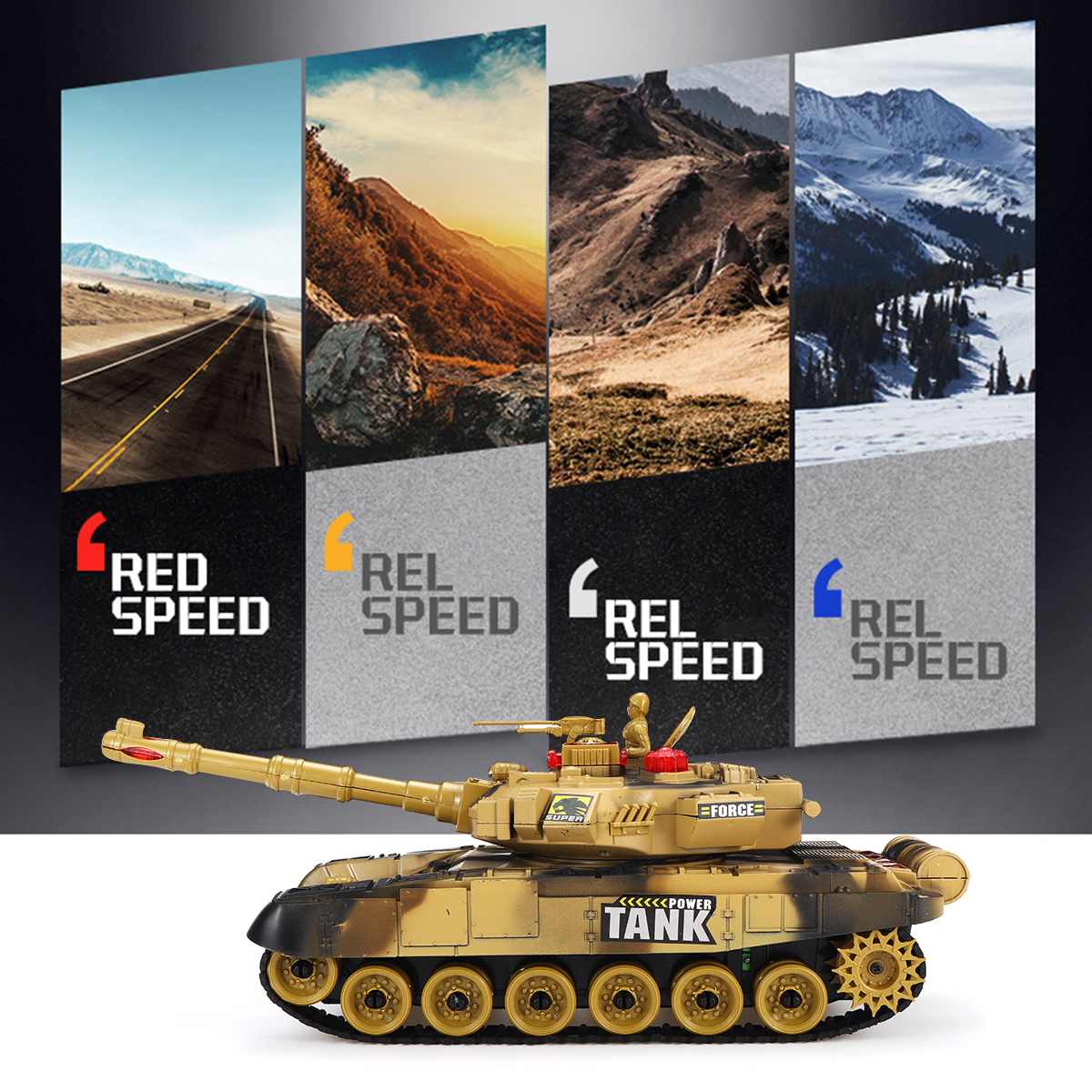 Remote Control Tank Toy with Lights and Sound