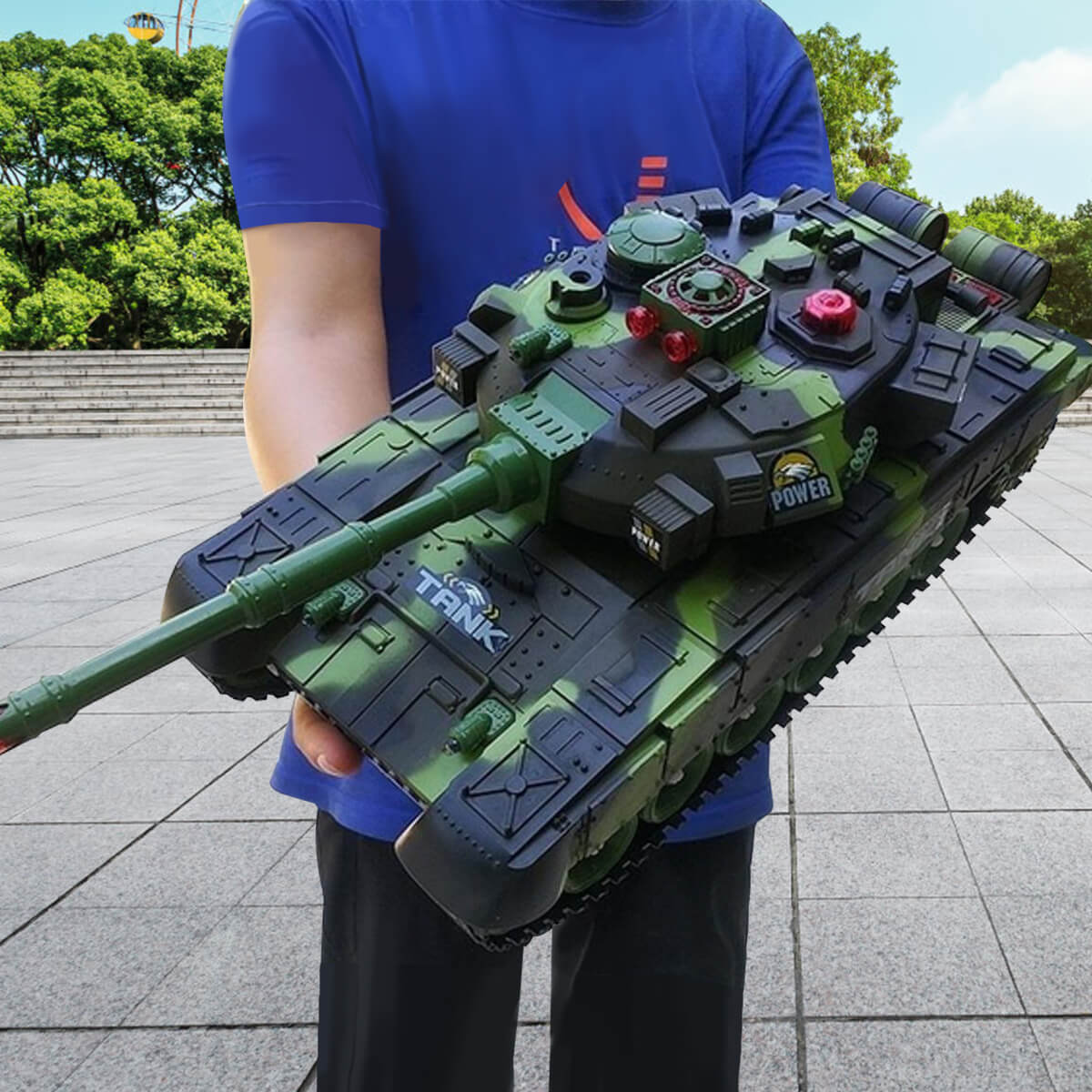 Remote Control Tank Toy with Lights and Sound