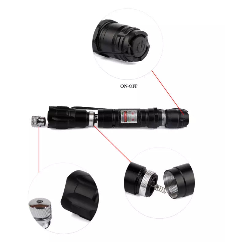 Laser Pointer Rechargeable Red Multipurpose Torch Set