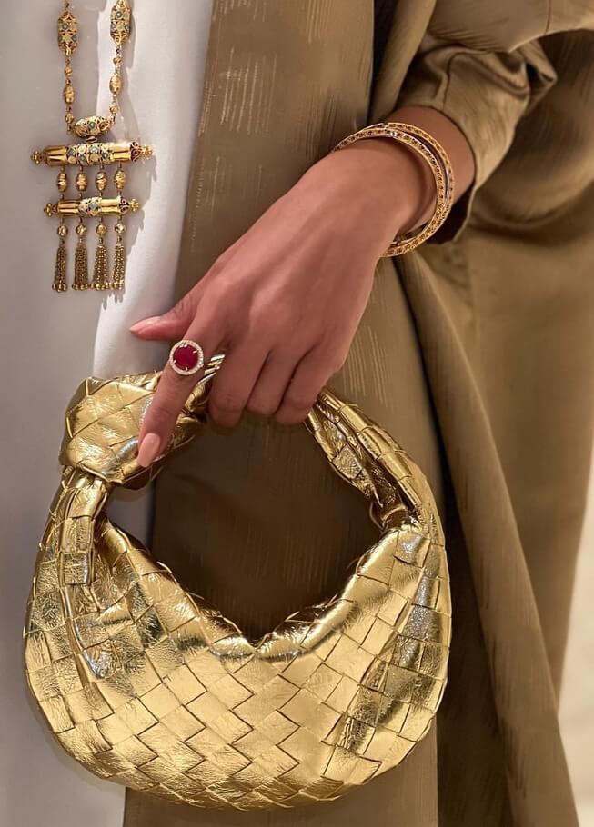 Handbag Vegan Leather Woven Shoulder Bag
