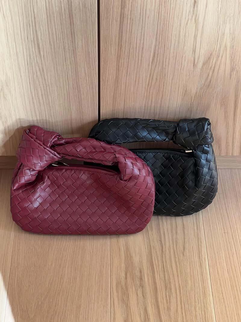Handbag Vegan Leather Woven Shoulder Bag